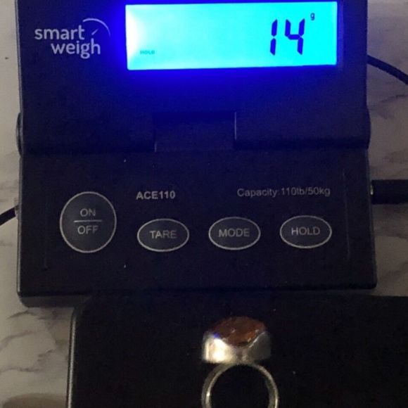 LARGE 925 STERLING Silver & BALTIC AMBER RING SIZE 9.5 Ladies Jewelry - Picture 16 of 16